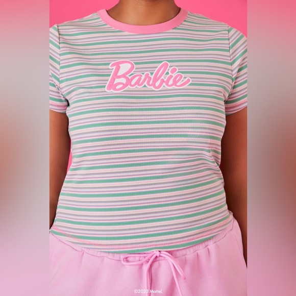 Striped Barbie Baby Tee - Picture 4 of 7
